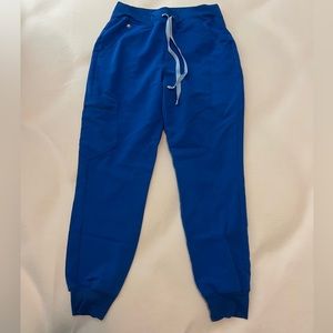 Royal blue FIGS jogger scrub pants
